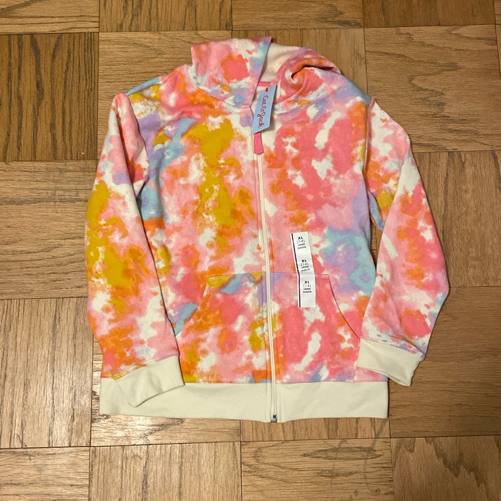 Kids zip up tie dye sweatshirt